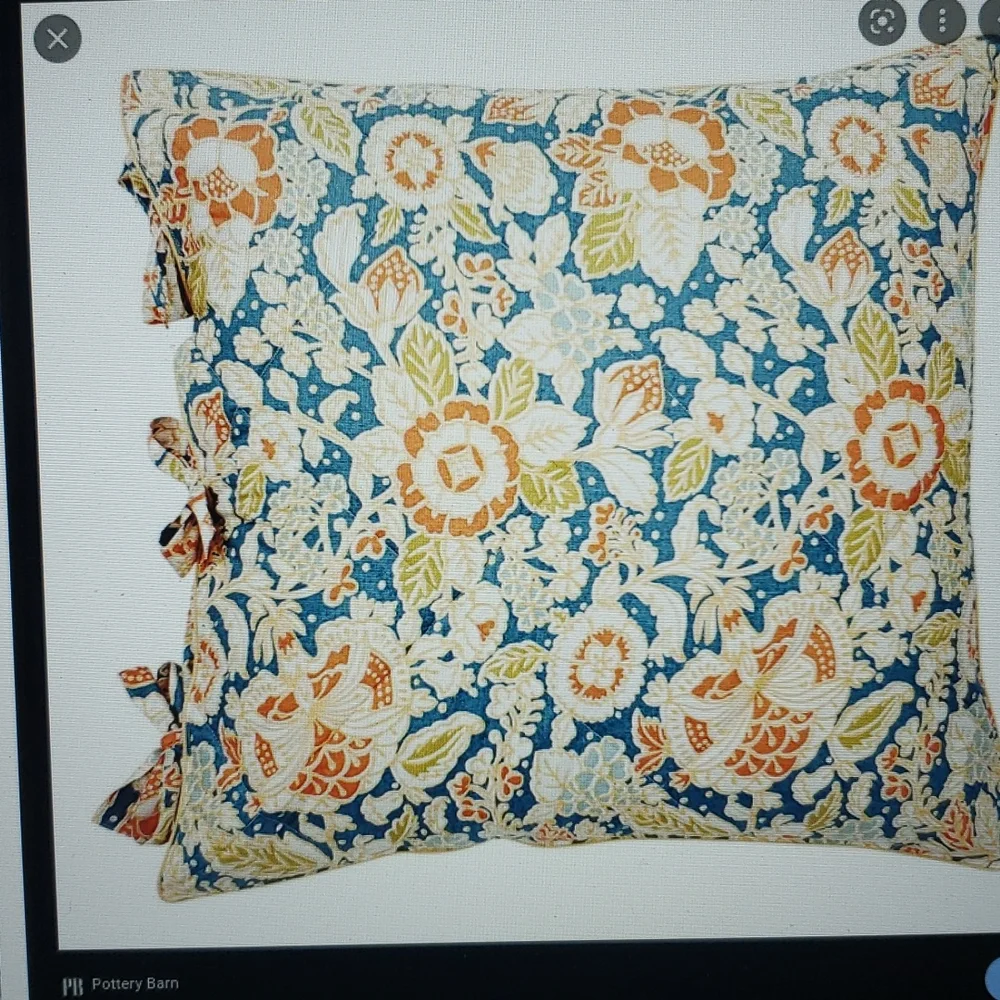 Pottery Barn MAGGIE Quilted Floral Euro Pillow Sham 26x26